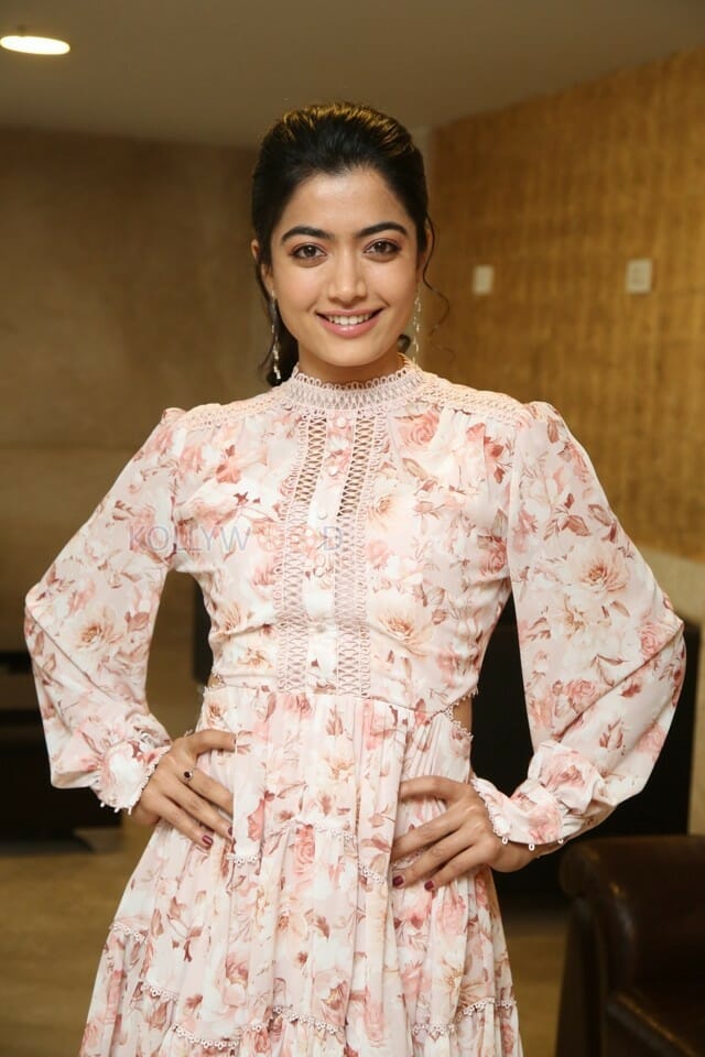 Beautiful Rashmika Mandanna Floral Dress Pictures