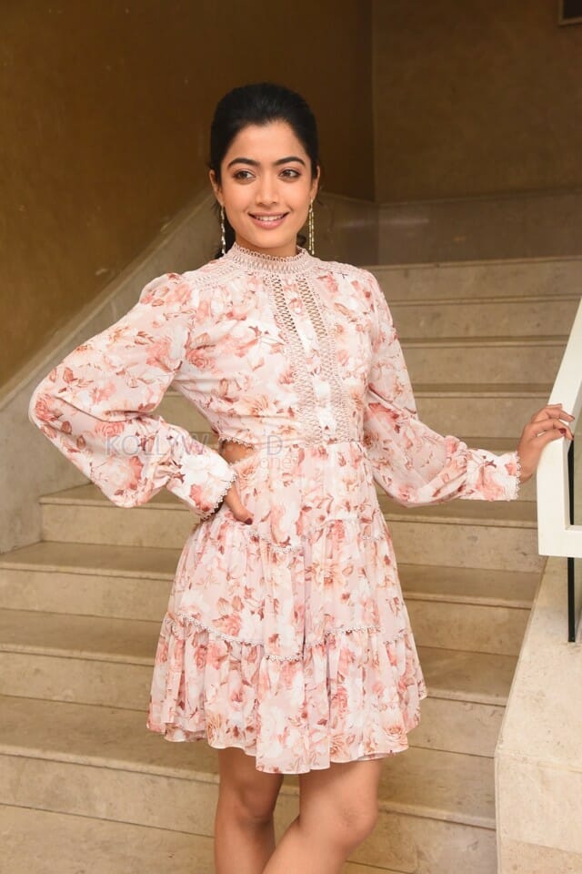 Beautiful Rashmika Mandanna Floral Dress Pictures