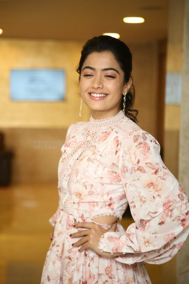 Beautiful Rashmika Mandanna Floral Dress Pictures