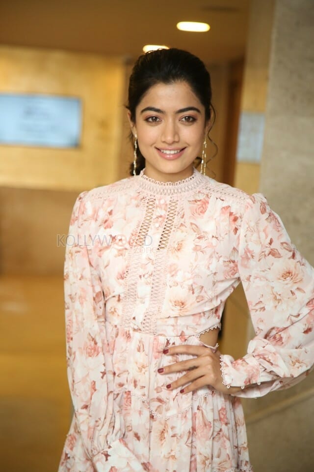 Beautiful Rashmika Mandanna Floral Dress Pictures