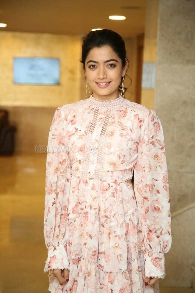 Beautiful Rashmika Mandanna Floral Dress Pictures