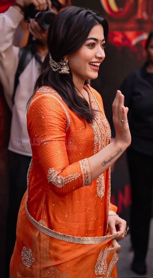 Beautiful Rashmika Mandanna at Chhaava Promotions in Chitra Cinemas Photos 02