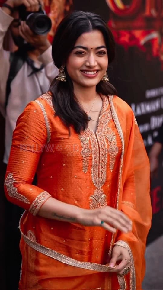 Beautiful Rashmika Mandanna at Chhaava Promotions in Chitra Cinemas Photos 03