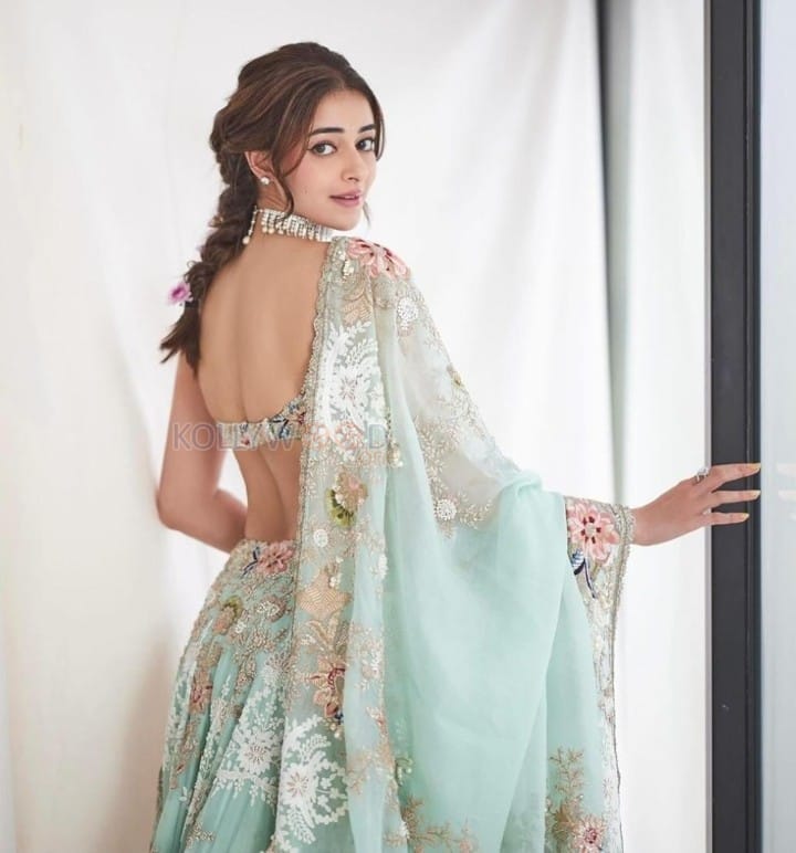 Breathtaking Ananya Panday in a Pastel Green Floral Lehenga Pictures 01