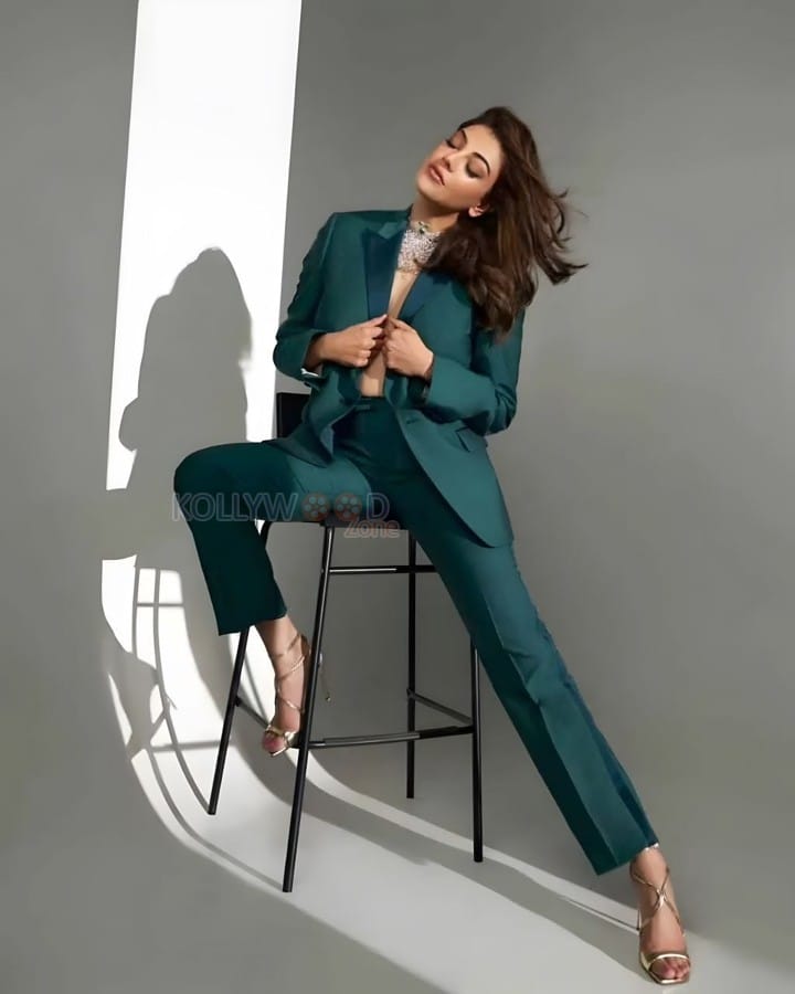 Glamorous Kajal Aggarwal Braless Blazer Photoshoot Pictures 02