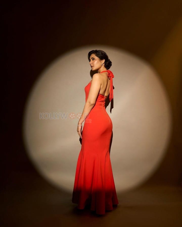 Glamorous Raashi Khanna In A Red Sleeveless Bodycon Dress Pictures 04 ...