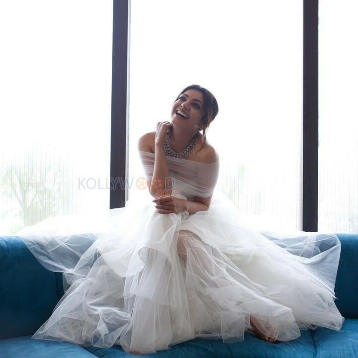 Gorgeous Actress Kajal Aggarwal White Dress Photos