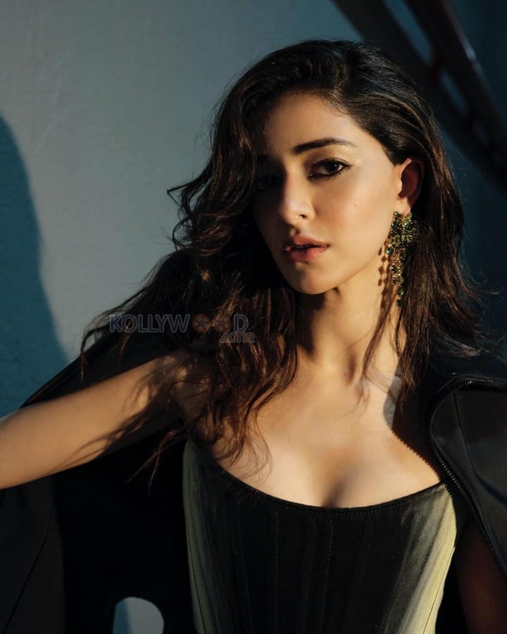 Gorgeous Ananya Panday in a Black Metallic Corset and Cut Out Pants Photos 02