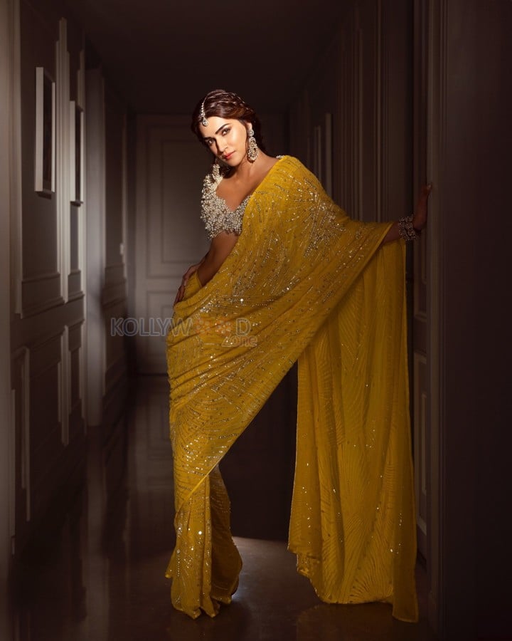 Gorgeous Kriti Sanon in a Yellow Saree Pictures 03