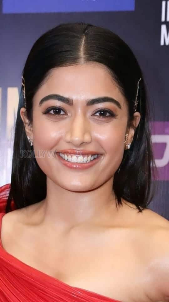 Happy Birthday Rashmika Mandanna in a Red Dress Pictures 04