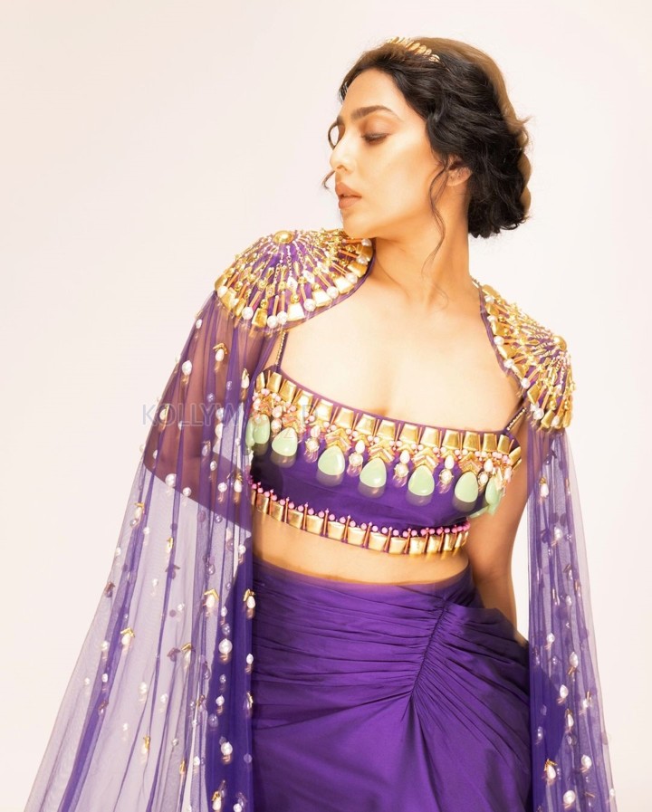 Hello Mummy Actress Aishwarya Lekshmi in a Purple Dress Photos 05