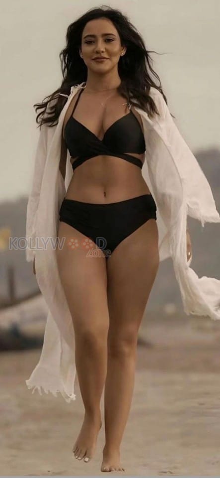 Hot Neha Sharma in a Black Two Piece Bikini Photos 03