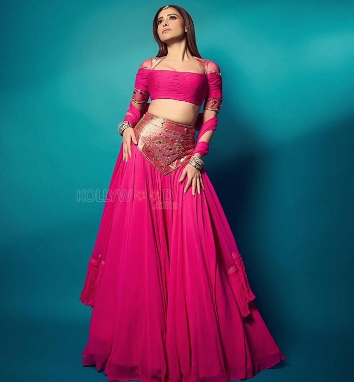 Hot Nushrratt Bharuccha in a Manish Gharat Pink Chiffon Lehenga Photos 06