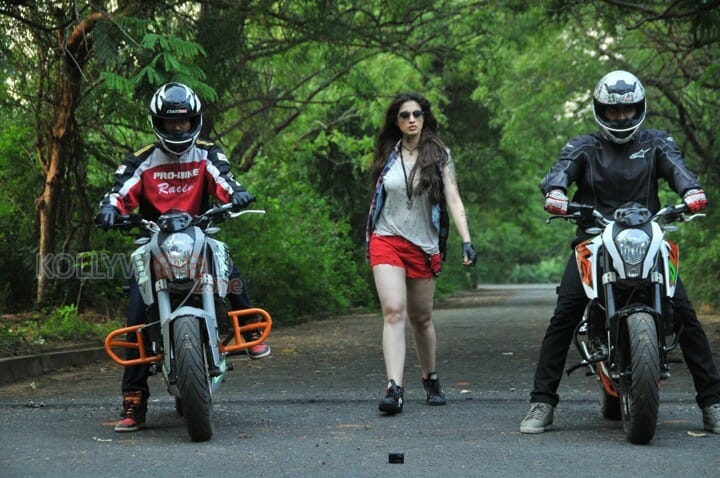 Irumbu Kuthirai Movie Biker Chic Raai Laxmi Biker Pictures