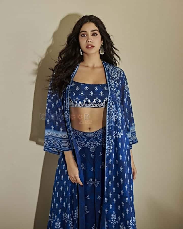 Janhvi Kapoor in an Indigo Anita Dongre Sharara Photo 01