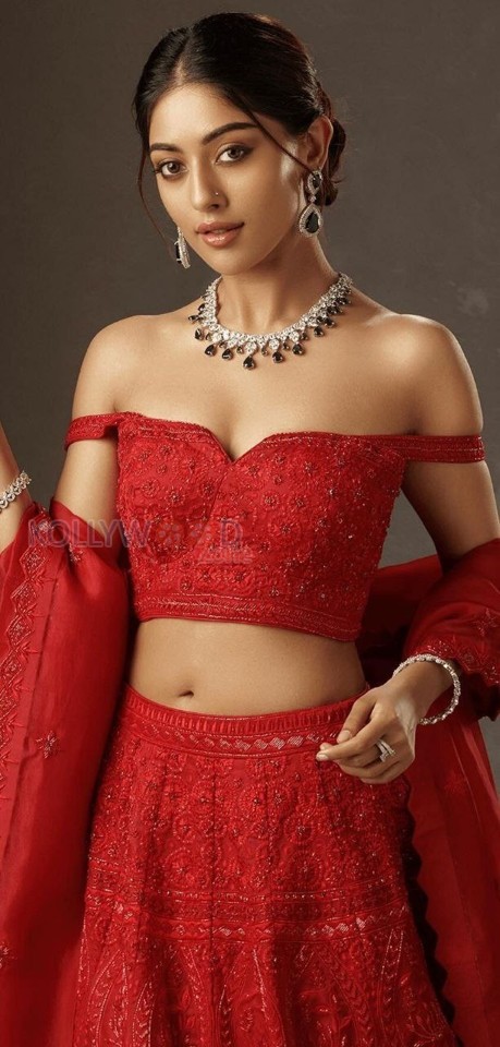 Japan Heroine Anu Emmanuel in a Red Lehenga Choli with Dupatta Photos 04