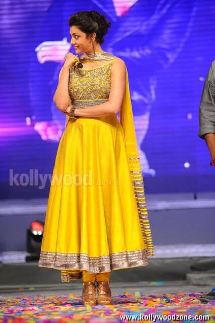 Kajal Sexy Yellow Dress Photos