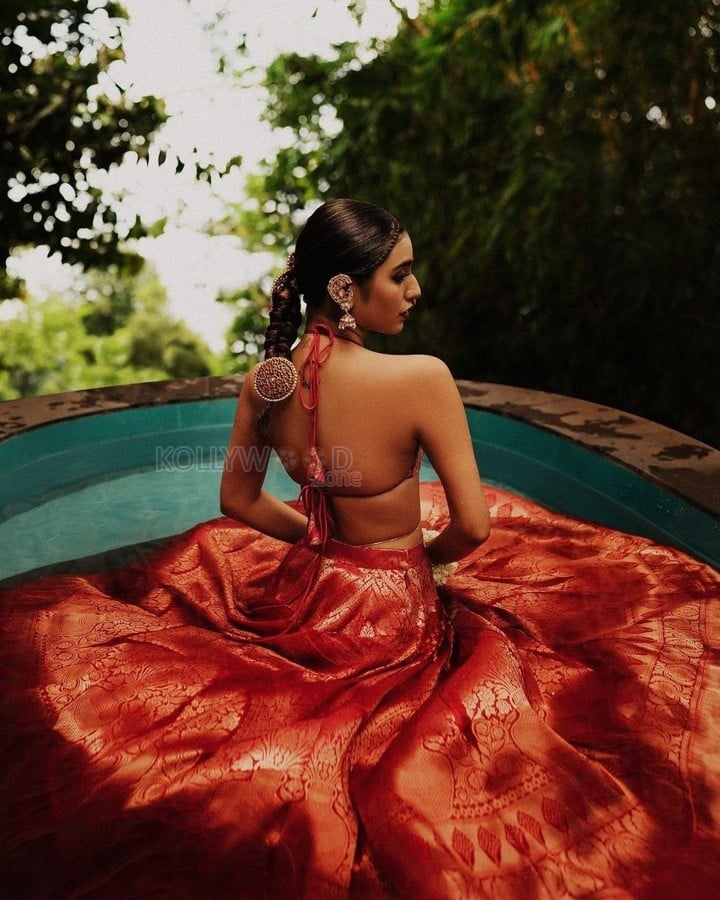 Mesmerizing Priya Prakash Varrier in a Designer Red Dress Pictures 02
