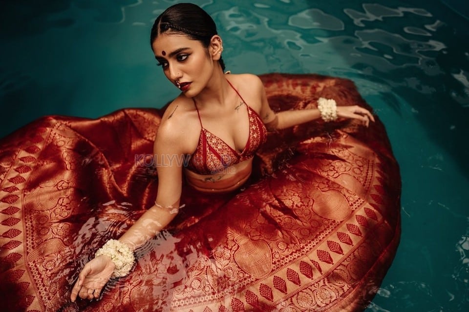 Mesmerizing Priya Prakash Varrier in a Designer Red Dress Pictures 06