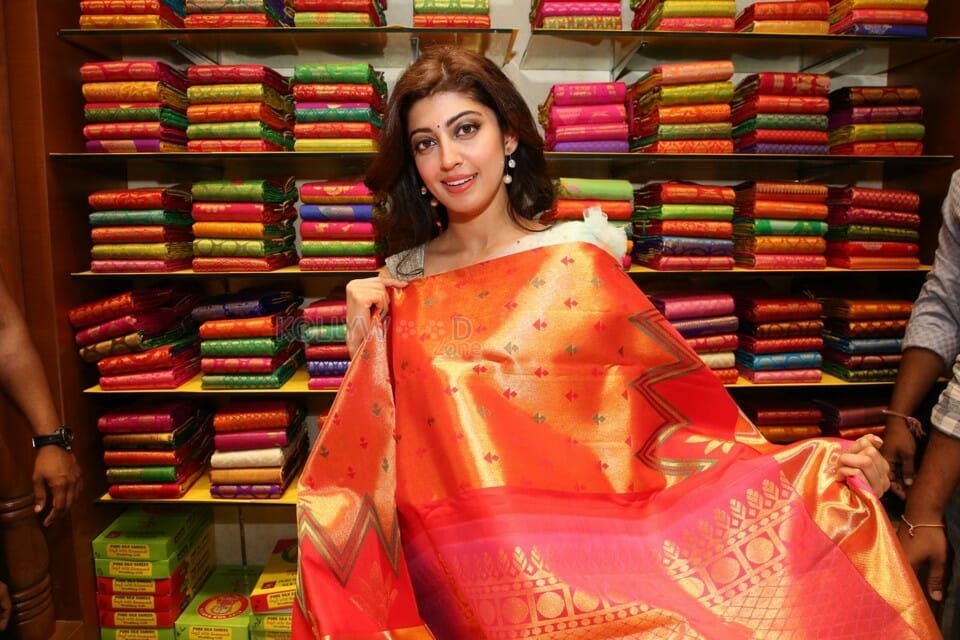 Pranitha Subhash Inaugurates Videms Silks Showroom At Vanasthalipuram Photos