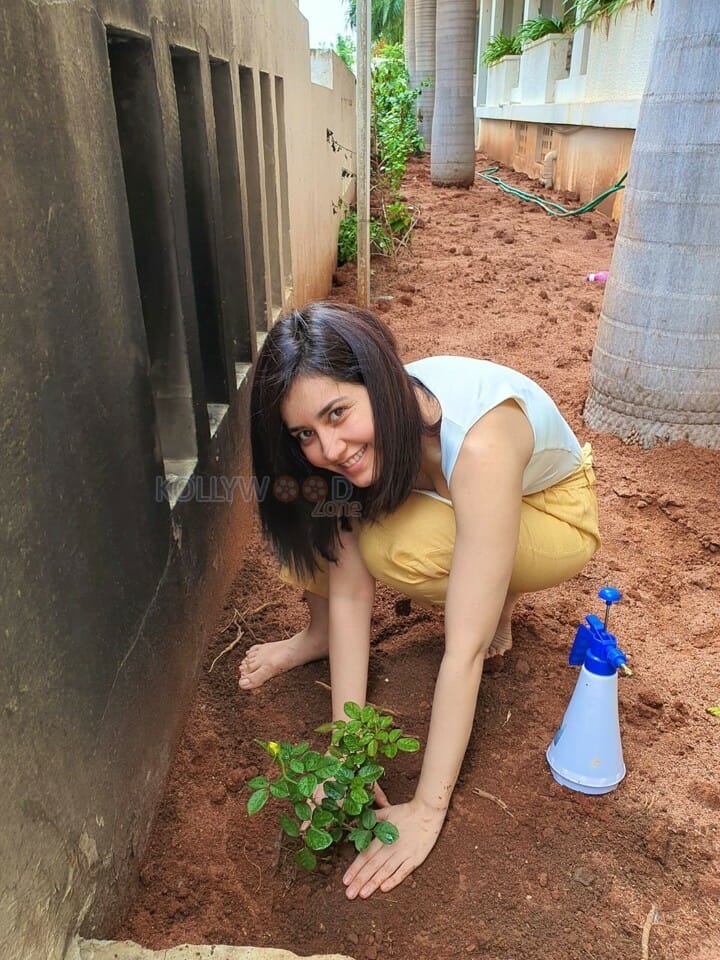 Raashi Khanna Doing The Green India Challenge Photos