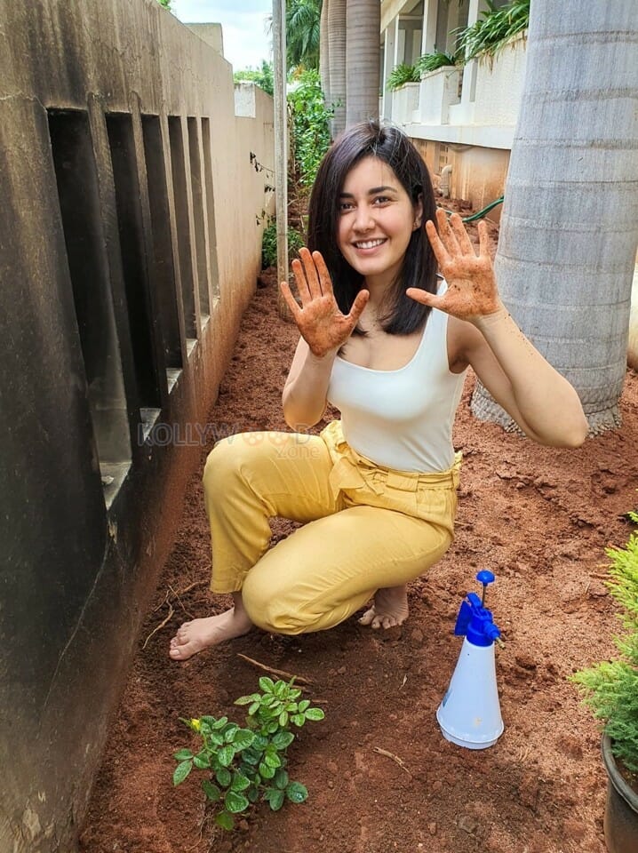 Raashi Khanna Doing The Green India Challenge Photos