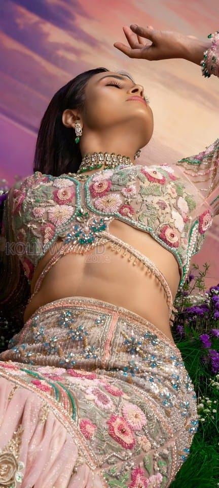 Sexy Ramya Pandian in a Floral Lehenga Photos 02