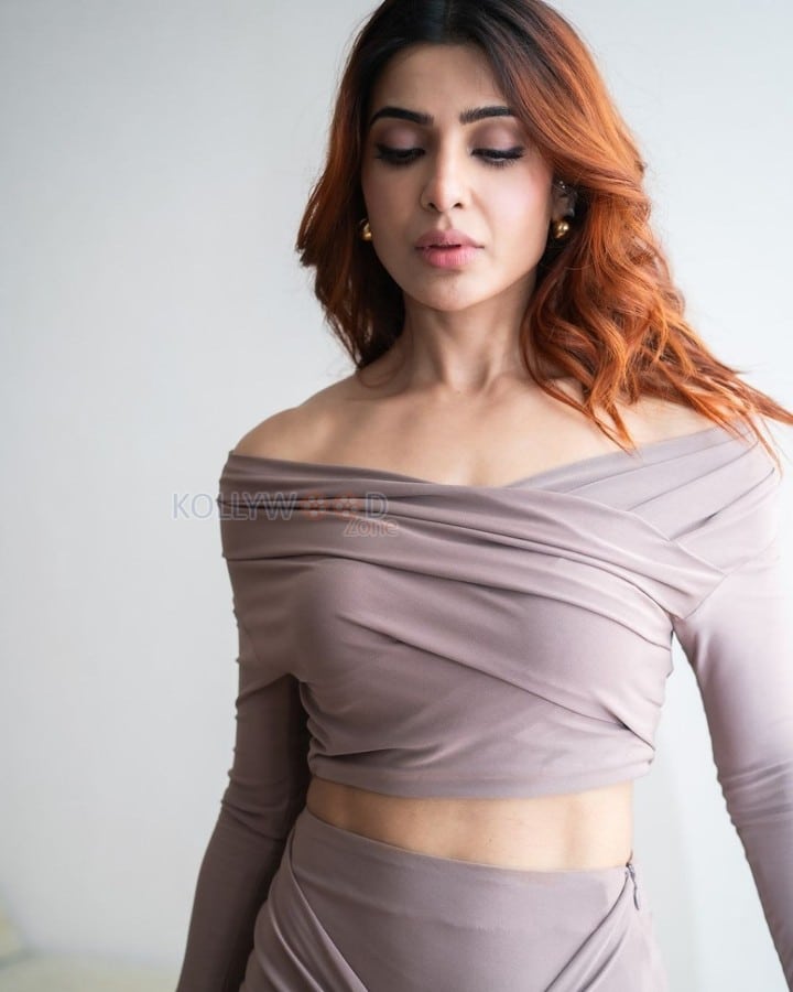 South Indian Diva Samantha Ruth Prabhu in an Off Shoulder Blouse with a High Rise Skirt Photos 03