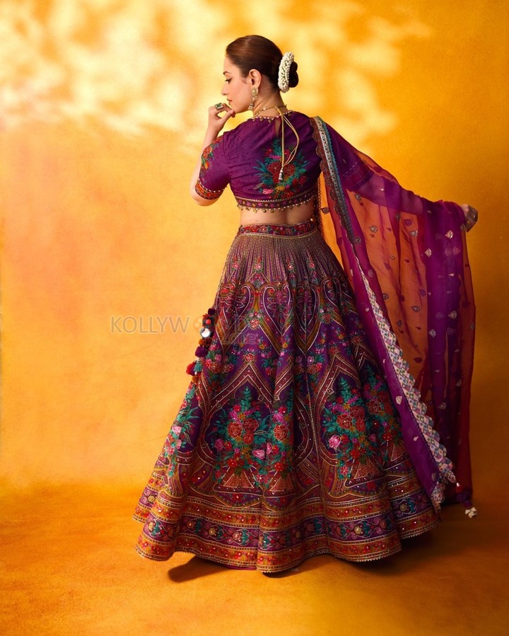 Stunning Tamannaah Bhatia in a Gorgeous Purple Lehenga Photos 04