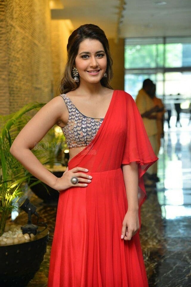 Telugu Beauty Rashi Khanna Red Dress Photos