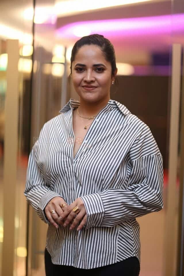 Actress Anasuya Bharadwaj at Peddha Kapu 1 Trailer Launch Stills 07