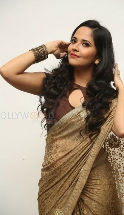 Actress Anasuya Spicy Saree Pictures