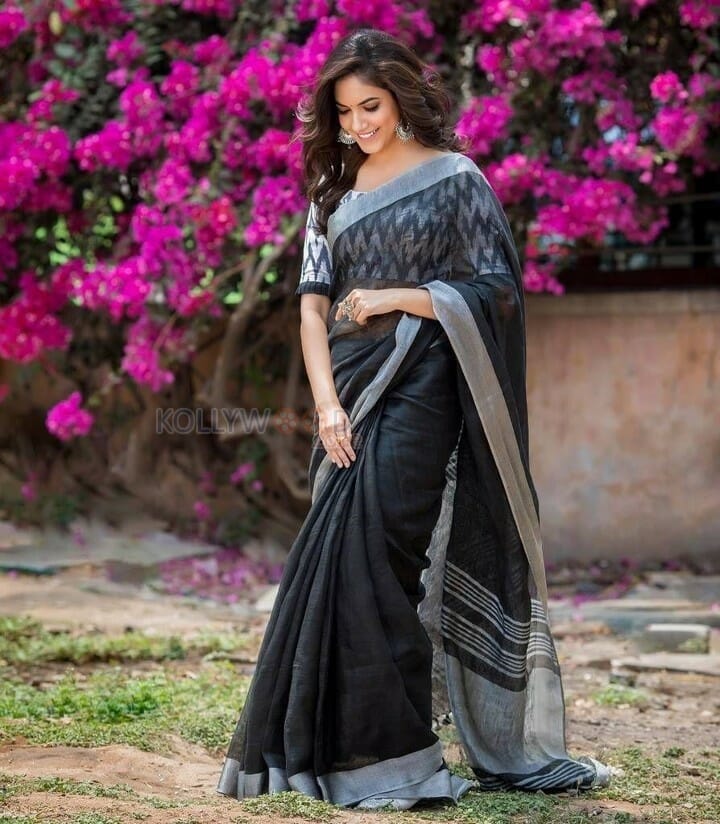 Actress Ritu Varma Black Saree Photoshoot Pictures