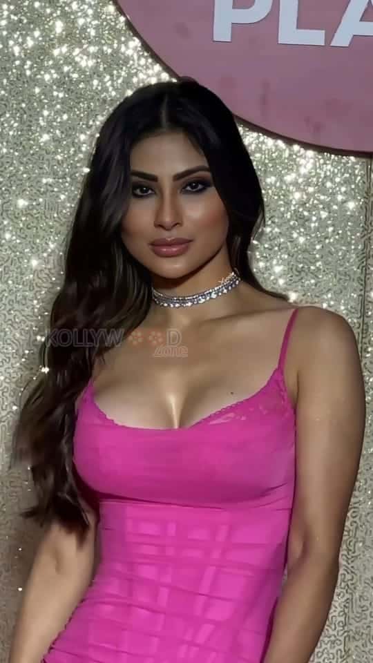 Sexy Mouni Roy in a Pink Noodle Strap Top Pictures 01