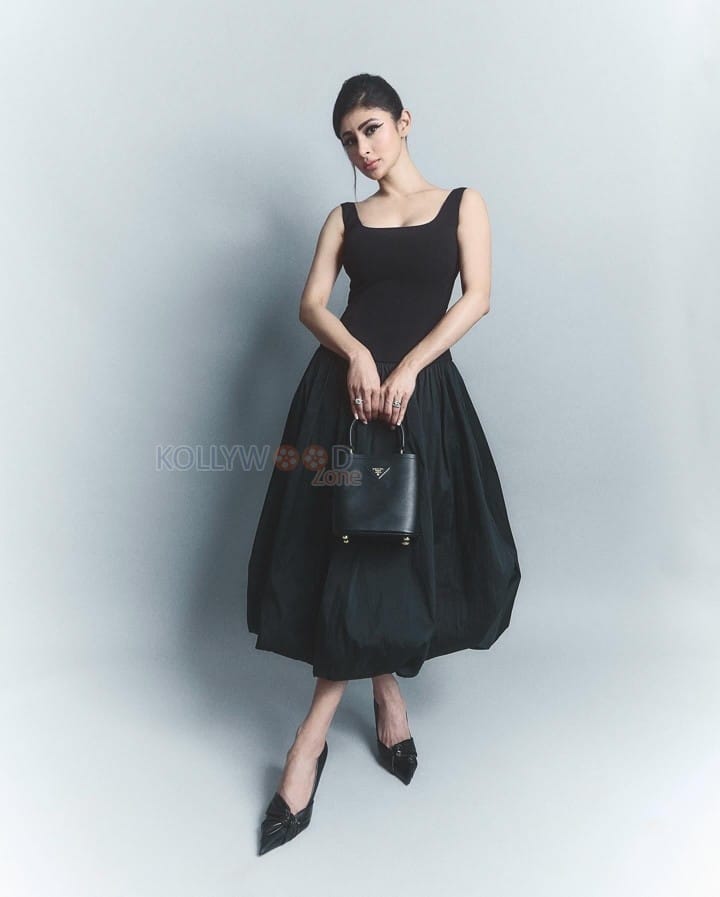 Stylish Mouni Roy in a Black Ball Gown Dress Pictures 02