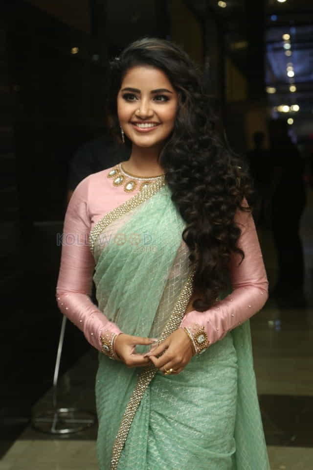 Actress Anupama Parameswaran Green Saree Photos