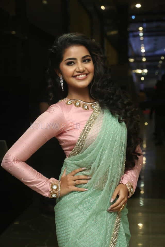 Actress Anupama Parameswaran Green Saree Photos