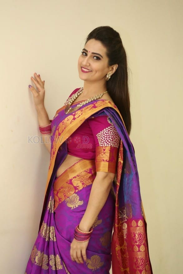 Actress Manjusha Traditional Saree Photos