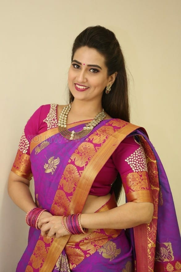 Actress Manjusha Traditional Saree Photos