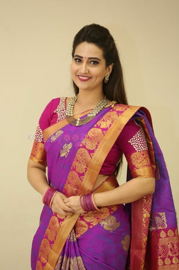 Actress Manjusha Traditional Saree Photos