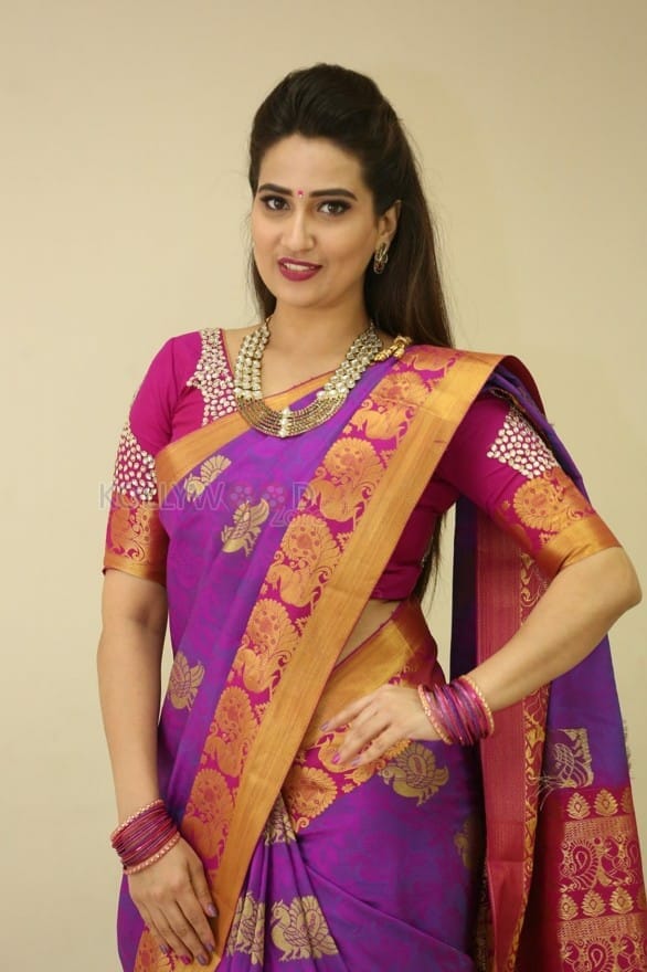 Actress Manjusha Traditional Saree Photos