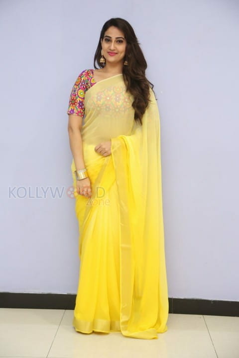 Actress Manjusha Yellow Saree Photos