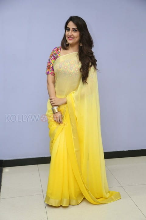 Actress Manjusha Yellow Saree Photos