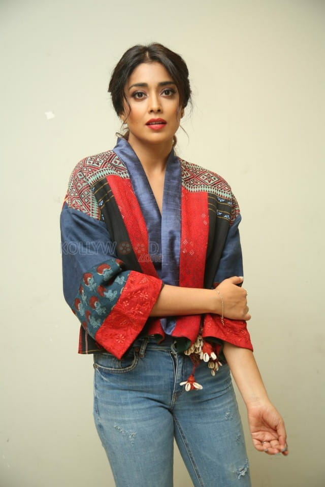 Actress Shriya Saran At Raja Vaaru Rani Gaaru Movie Poster Launch Press Meet Photos