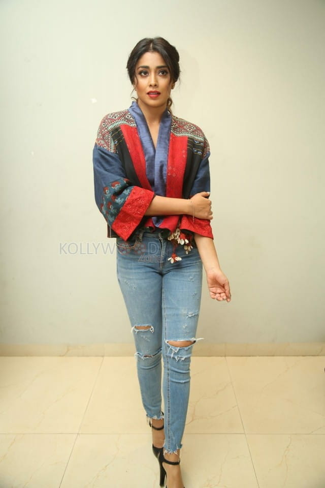 Actress Shriya Saran At Raja Vaaru Rani Gaaru Movie Poster Launch Press Meet Photos