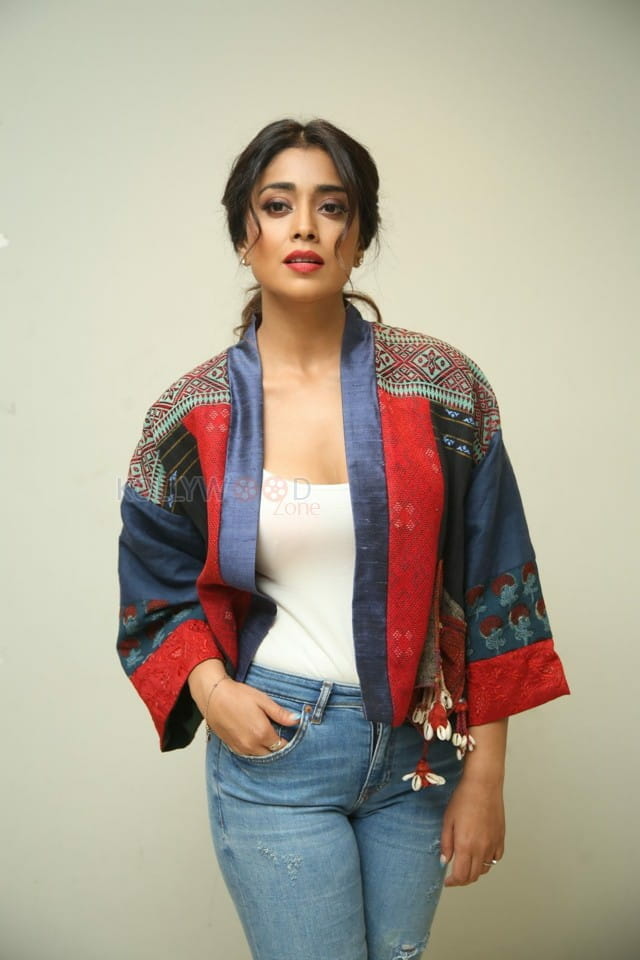 Actress Shriya Saran At Raja Vaaru Rani Gaaru Movie Poster Launch Press Meet Photos