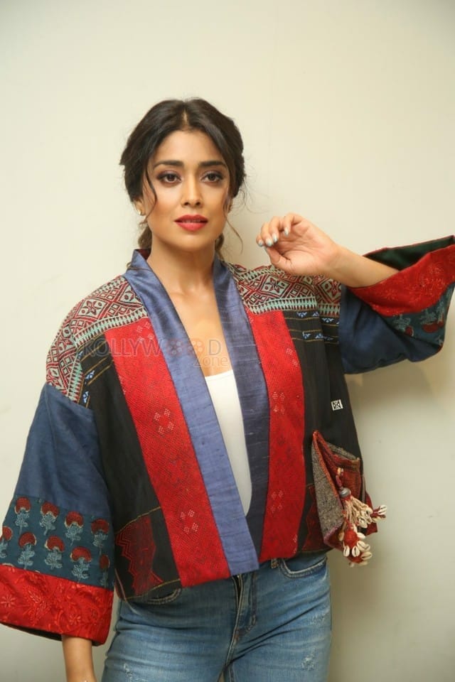 Actress Shriya Saran At Raja Vaaru Rani Gaaru Movie Poster Launch Press Meet Photos