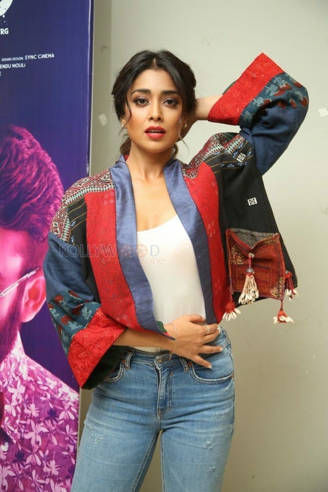 Actress Shriya Saran At Raja Vaaru Rani Gaaru Movie Poster Launch Press Meet Photos