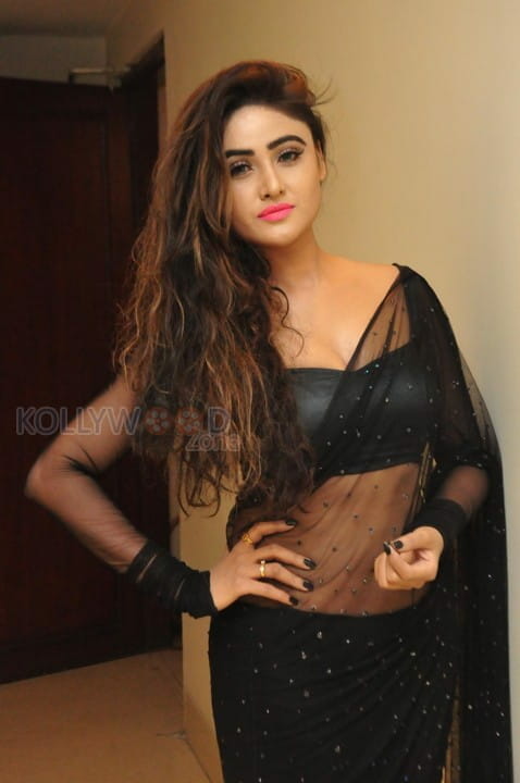 Actress Sony Charishta Hot And Sexy Black Saree Photos