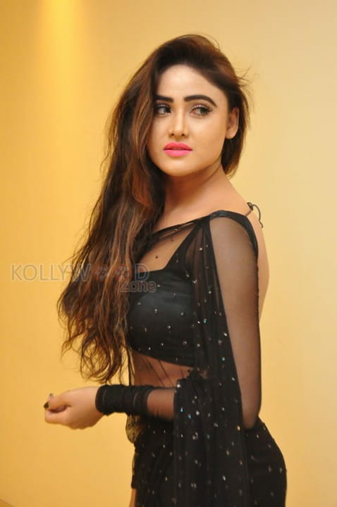 Actress Sony Charishta Hot And Sexy Black Saree Photos